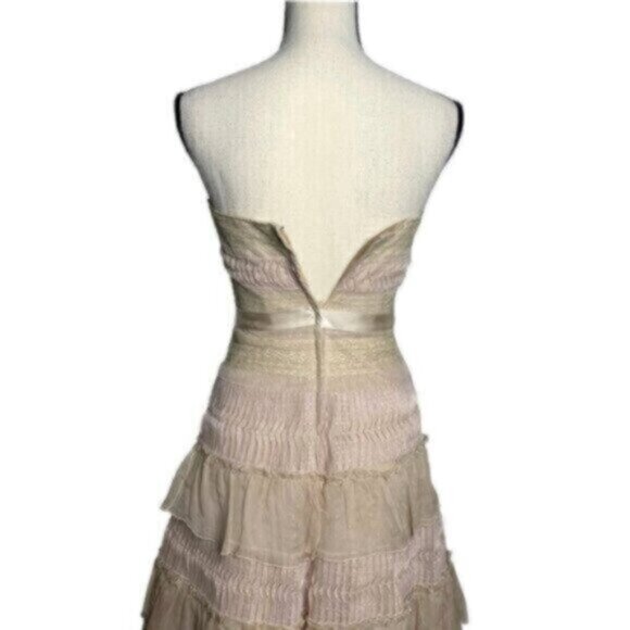 BCBGMaxAzria Elegant Strapless Feather-Trimmed Cocktail Dress - Picture 11 of 13